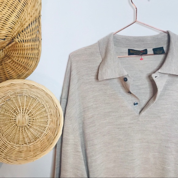 vtg vsco polo tan oversized boyfriend pullover - Picture 5 of 6